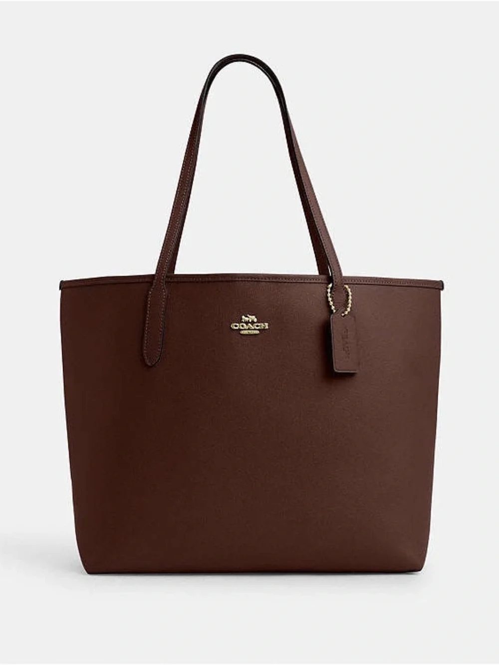 Coach City Tote CR111 Maple Brown Double Face Leather Laptop Work Bag